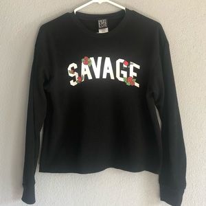 EUC Girls Sweater. “Savage” Size: Jr. small.